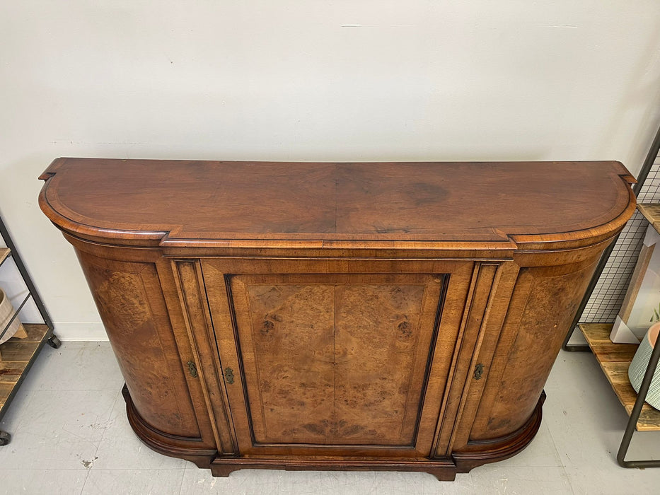 Antique Wooden Buffet With Burl Wood Inlay.