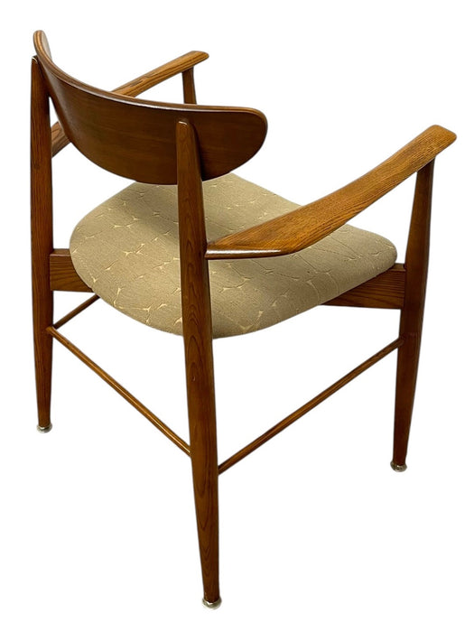 Vintage Mid-Century Modern Sculptural Armchair with Upholstered Seat