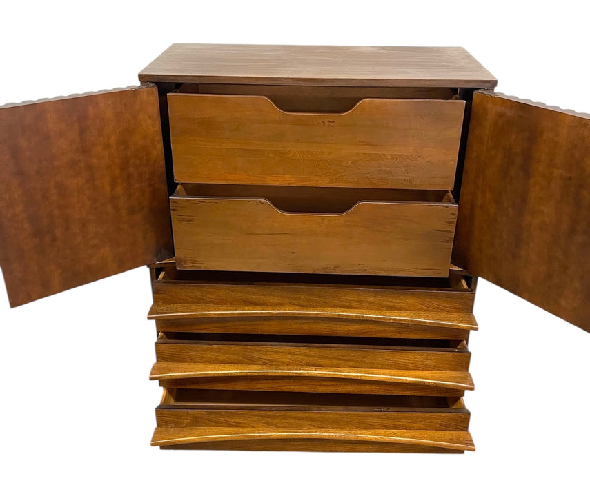 Vintage Mid Century Modern Dresser and Side Table Set Dovetailed Drawers