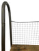 Baker Style Reclaimed Book Shelf Rack with Industrial Metal Frame and Wire Back