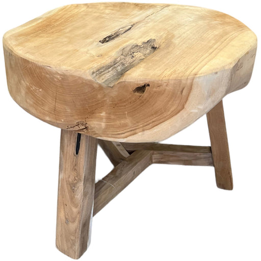 Brand New Solid Teak Wood Slab Accent Table or Plant Stand