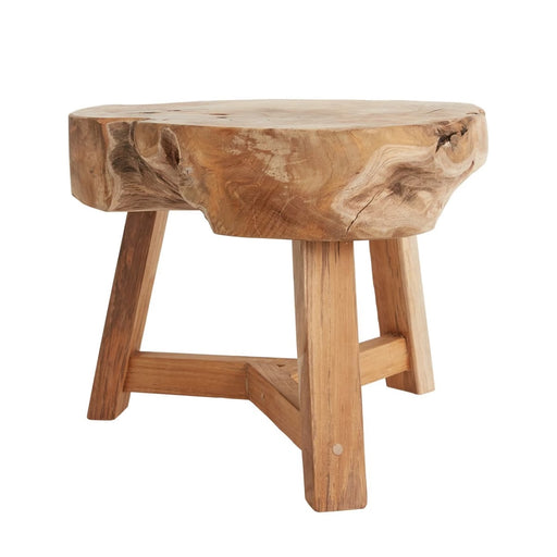 Brand New Solid Teak Wood Slab Accent Table or Plant Stand