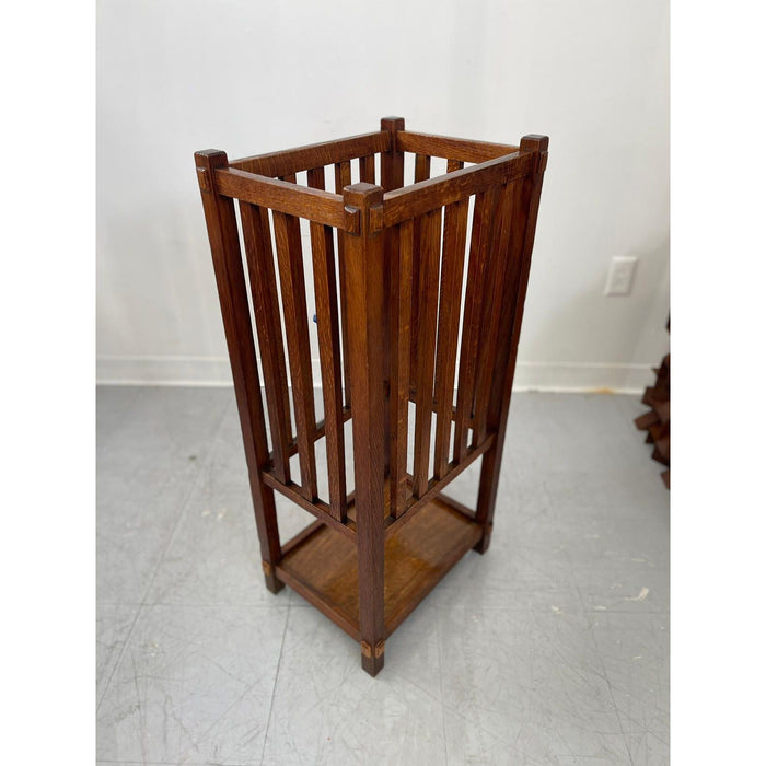 Vintage Arts and Crafts Style Wooden Umbrella Stand
