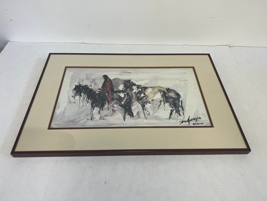 Vintage Framed and matted Art print ‘Alone’ by Ted DeGrazia.