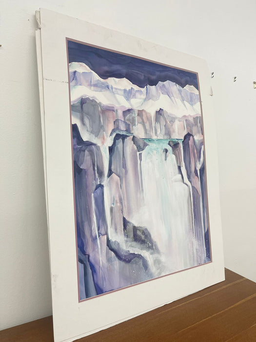 “Glacier” Matted watercolor painting by Marion Adams