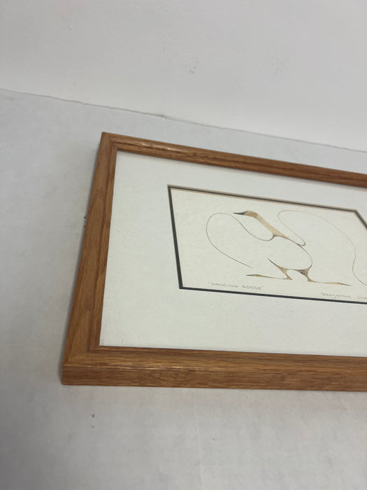 Vintage framed and matted art Title ‘ Dancing Goose ’ by Benjamin Chee chee dated 1975