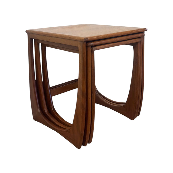 Mid-Century Modern Teak Nesting Tables | Vintage Danish Style Sculptural Side Tables (Set of 3)