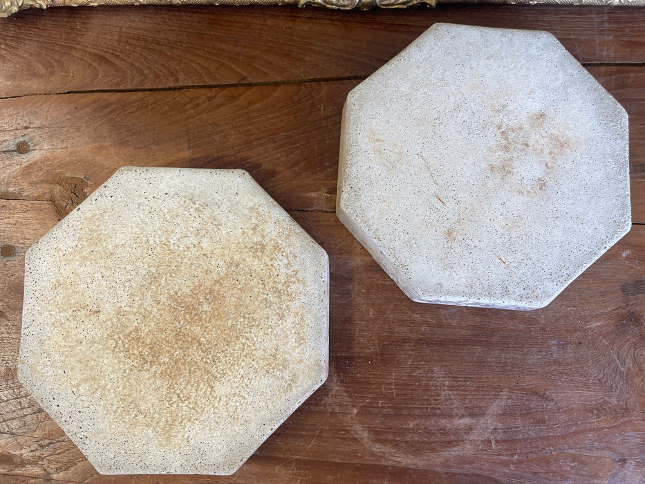 Pair of Vintage Mosaic Glass and Concrete Octagonal Stepping Stones