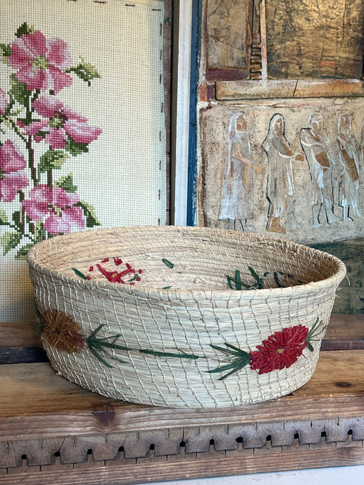 Vintage Mid Century Modern Woven Basket