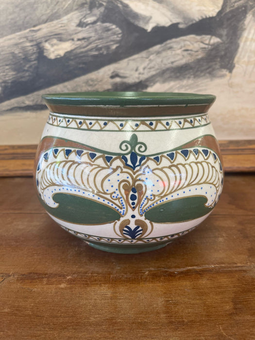 Vintage Hand Painted Ceramic Pot. Imported From Holland.
