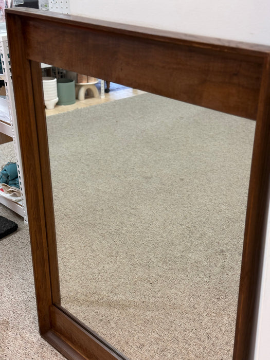 Vintage Mid Century Modern Walnut Wood Mirror by Stanley Furniture