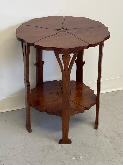 Delicately Designed Antique Gustave Stickley Poppy Table With Floral Motif (Available by online purchase Only)