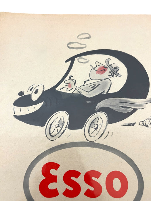 French Esso Advertising Print - Mid 20th Century Gasoline Poster