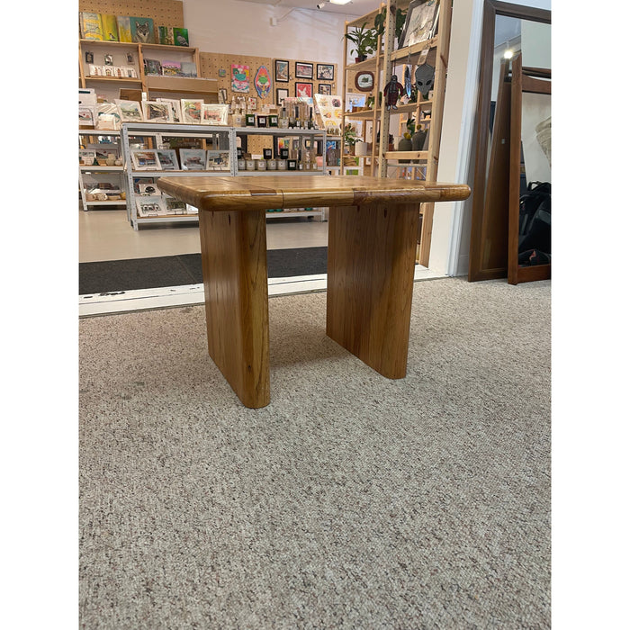 Vintage Solid Rounded Corner Wood
Side Table circa 1970's