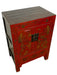 Chinese Red Cabinet with Gilt Figural and Dragon Motifs
