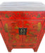 Chinese Red Cabinet with Gilt Figural and Dragon Motifs
