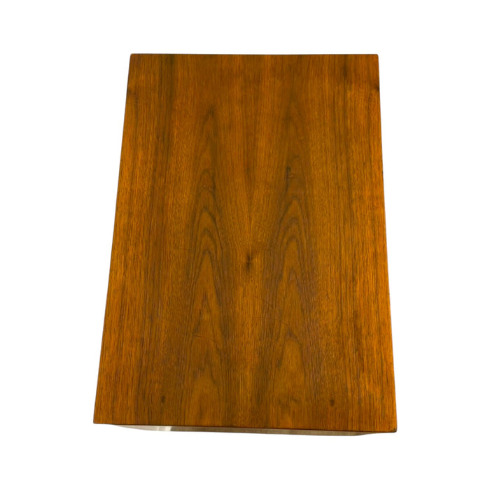 Vintage Mid Century Modern Walnut Nightstand with Open Cubby & Drawer