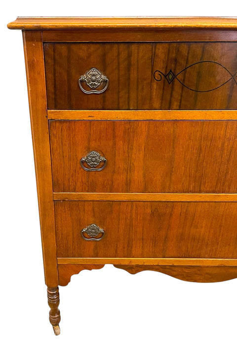Antique Early 20th Century Walnut Toned 3-Drawer Dresser by John
Furniture Company