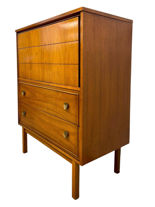 Vintage Mid Century Modern Dixie Highboy Dresser Chest