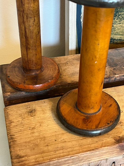 pair of vintage wooden spools ( Online Purchase Only )