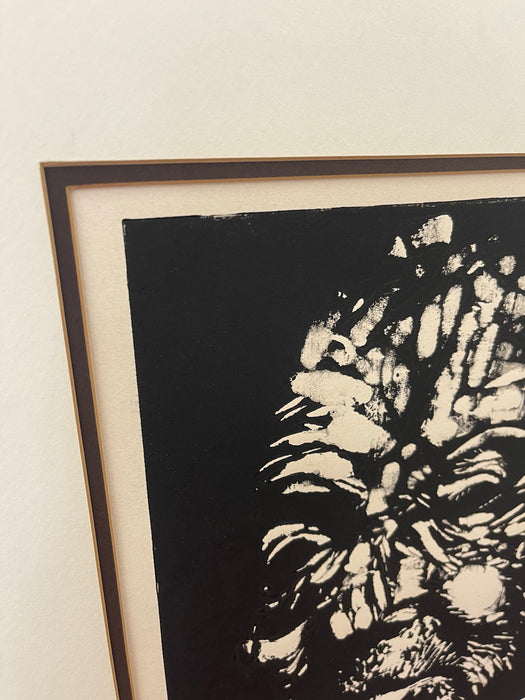 Vintage Black and White Expressionist Portrait Print, Signed and Numbered Limited Edition