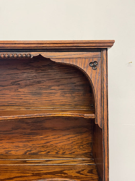 Vintage Early American Style Two Piece Hutch and Console Table.