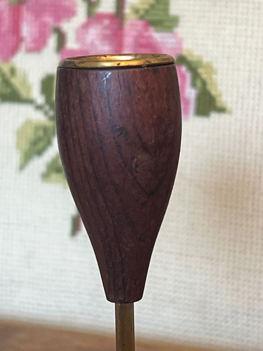 Vintage Danish Style Candle Holder With Wood Accents.(online purchase only)