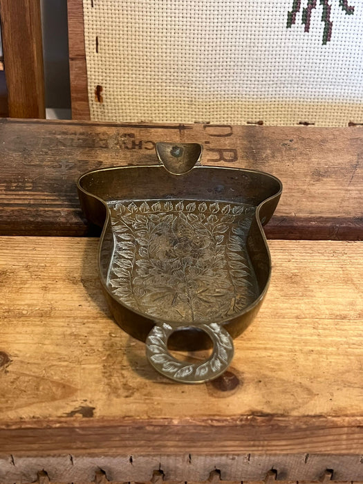 Vintage etched bell shaped Ashtray Trinket Disk