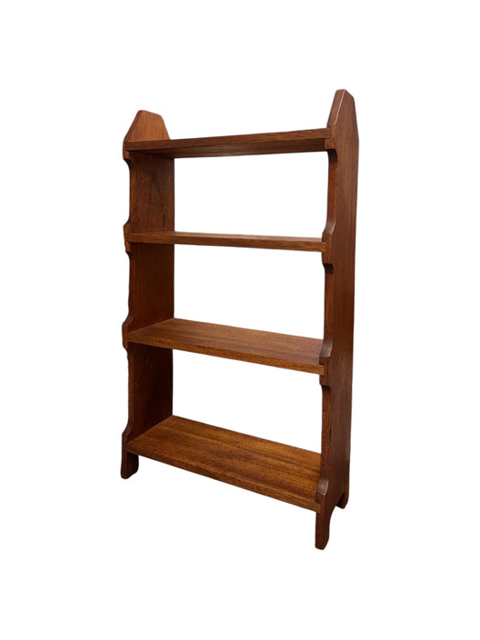 Vintage Mahogany Solid Wood Open Bookshelf in Arts and Crafty Style