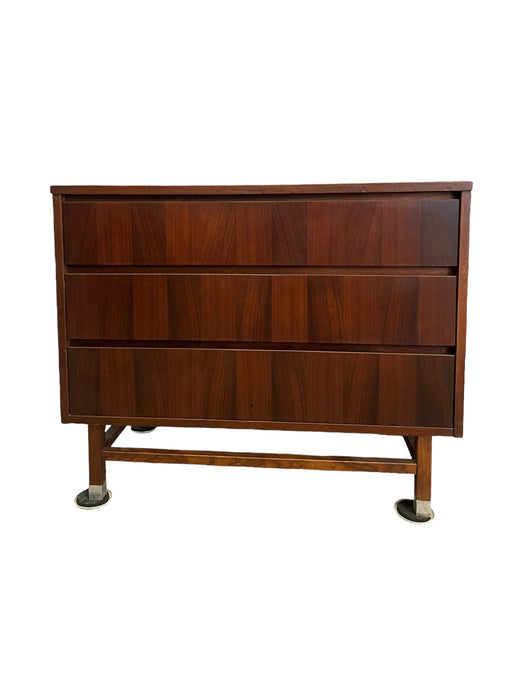 Vintage Mid Century Modern Dovetailed 3 Drawer Dresser by Stanley