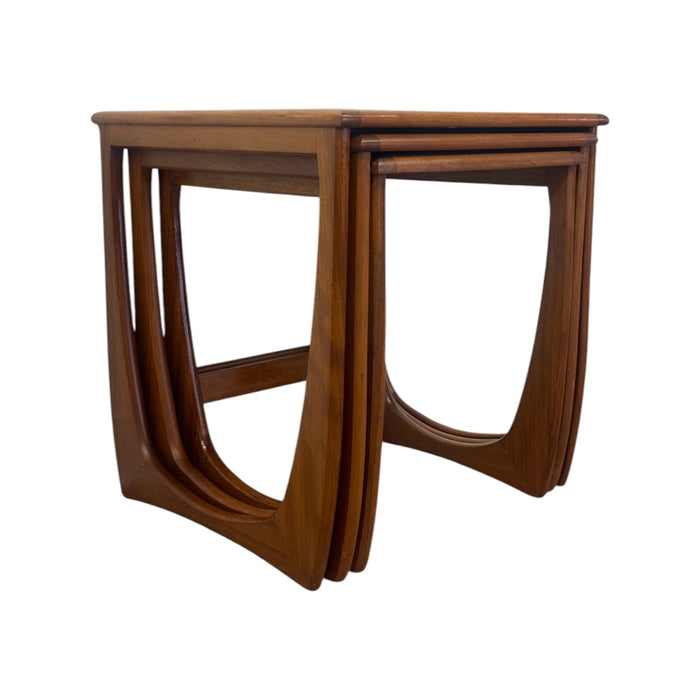Mid-Century Modern Teak Nesting Tables | Vintage Danish Style Sculptural Side Tables (Set of 3)
