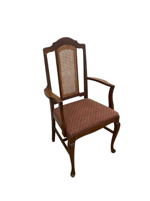 Vintage Queen Anne Style Cane Back Chair with Cabriole Style Legs