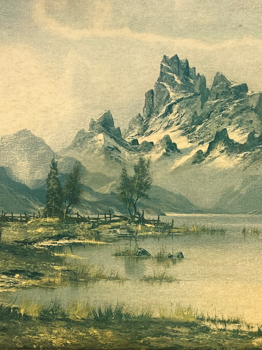 Vintage Print Wilmer Mountain Mist Landscape.