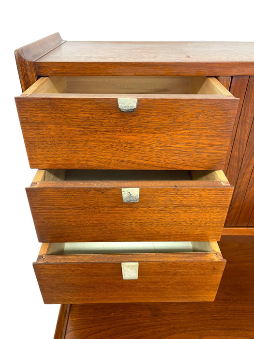 Vintage Cavalier Mid Century Modern Highboy Dresser Cabinet.