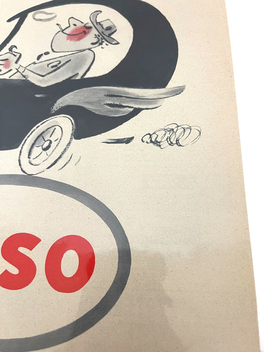 French Esso Advertising Print - Mid 20th Century Gasoline Poster
