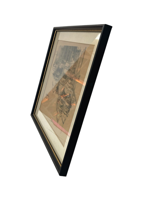Mid-Century Style Bruce Boyd "Halibut Boats, Juneau, Alaska" Framed Graphic Maritime Print