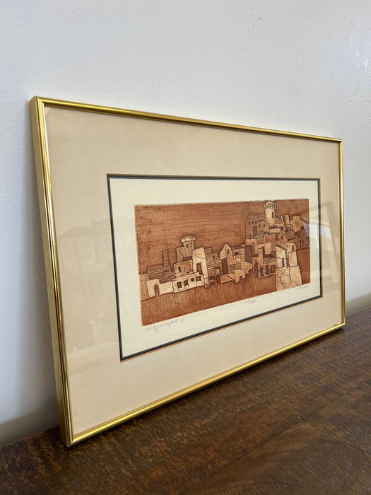 Vintage Signed,numbered and framed Soicher Marin Inc Cityscape 11 print by David Park.