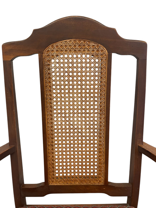 Vintage Queen Anne Style Cane Back Chair with Cabriole Style Legs