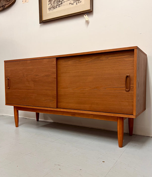 Mid Century Danish Modern Style Record Cabinet Credenza or Media Console Stand with Adjustable Shelves(Available by online purchase only)