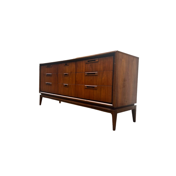 Vintage Mid Century Modern Solid Walnut Dresser and End Table Set Dovetail Drawers (Available by Online Purchase Only)