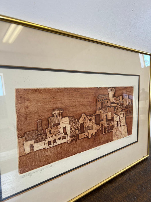 Vintage Signed,numbered and framed Soicher Marin Inc Cityscape 11 print by David Park.