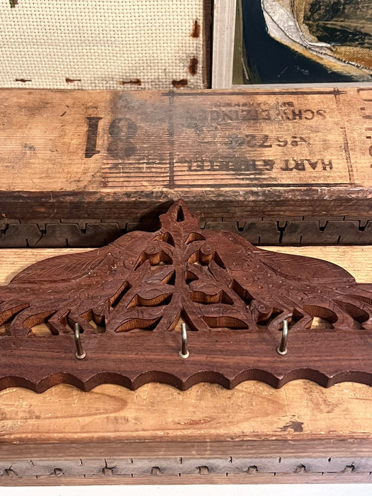 Vintage Carved Wooden Bird Design Wall Hooks