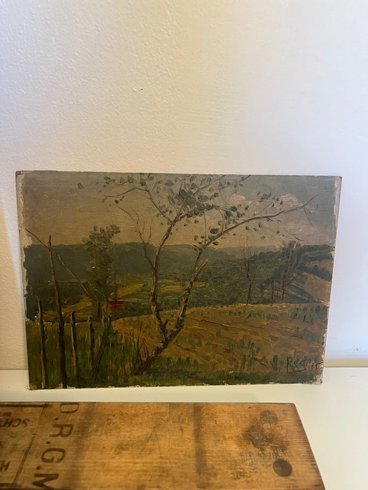 Hand painted and signed Landscape painting, possibly Antique.￼(Available by Online Purchase Only)