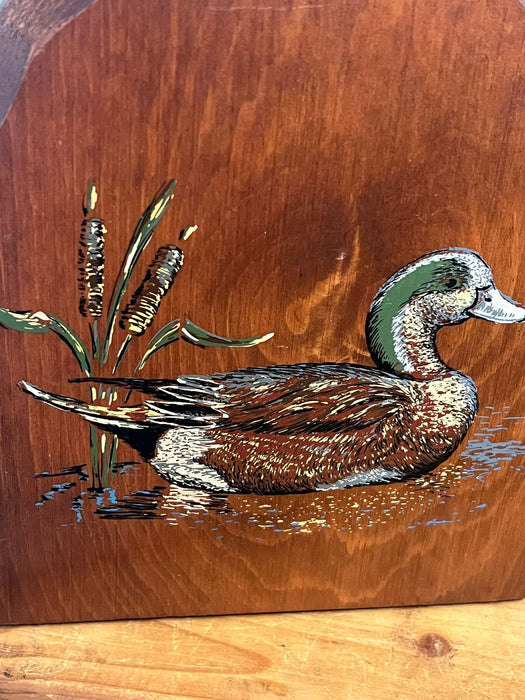 Vintage Handpainted Duck Motif Bookends