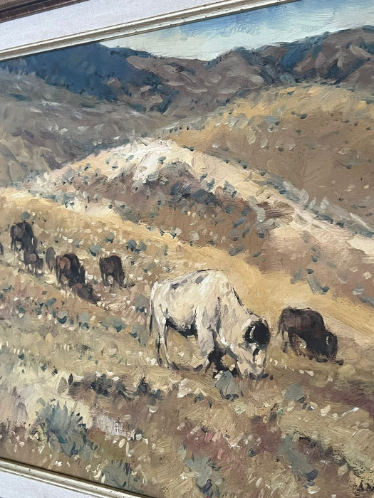 Vintage Bison Landscape by Sheryl Bodily