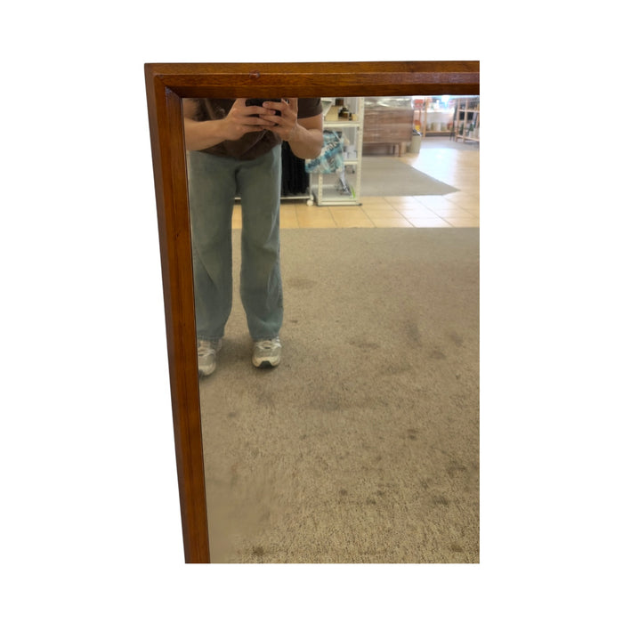 Vintage Mid-Century Modern Wood Frame Wall Mirror