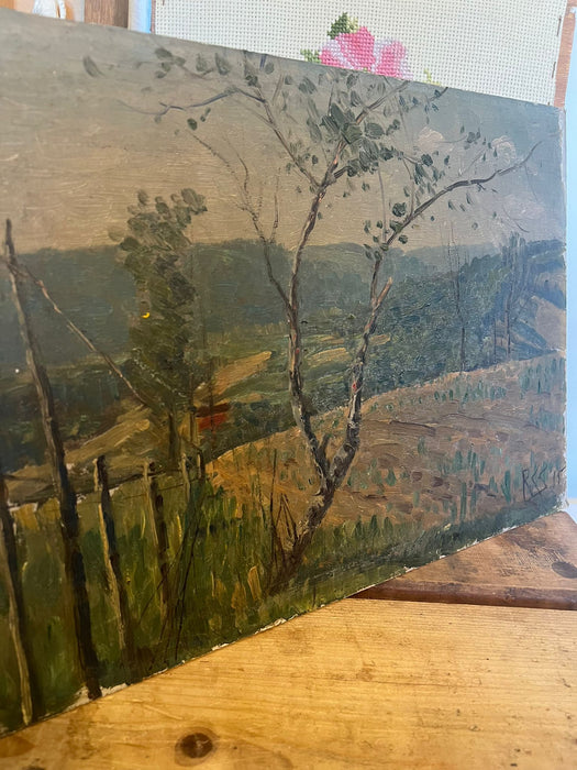 Hand painted and signed Landscape painting, possibly Antique.￼(Available by Online Purchase Only)