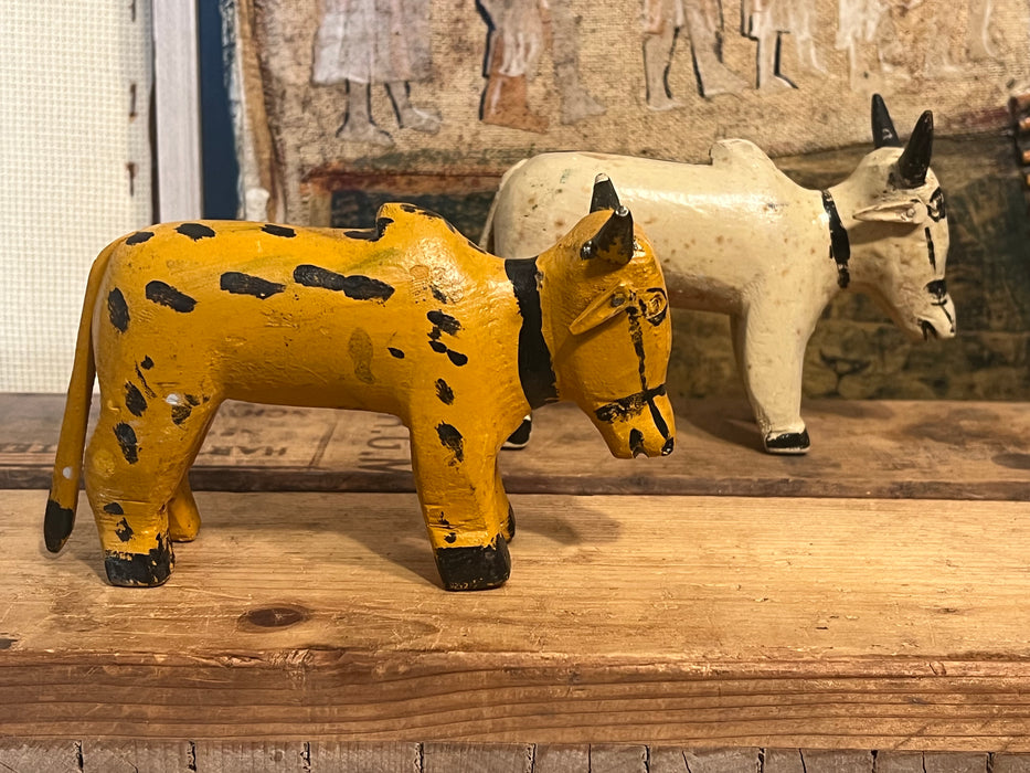 Pair of primitive handmade vintage animal Sculptures