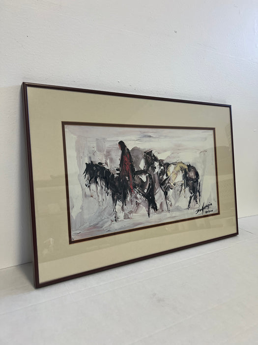 Vintage Framed and matted Art print ‘Alone’ by Ted DeGrazia.