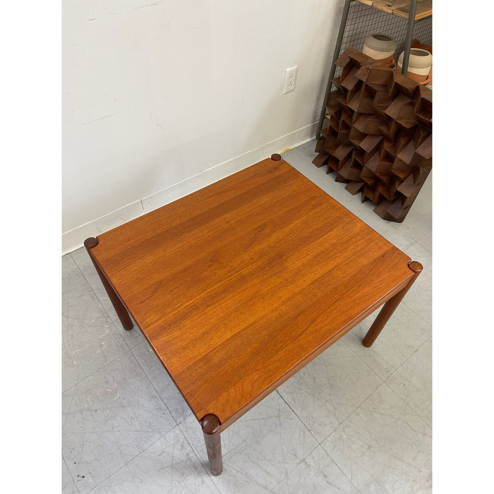 Vintage Danish Flip Top Coffee Table With Circle Accents.